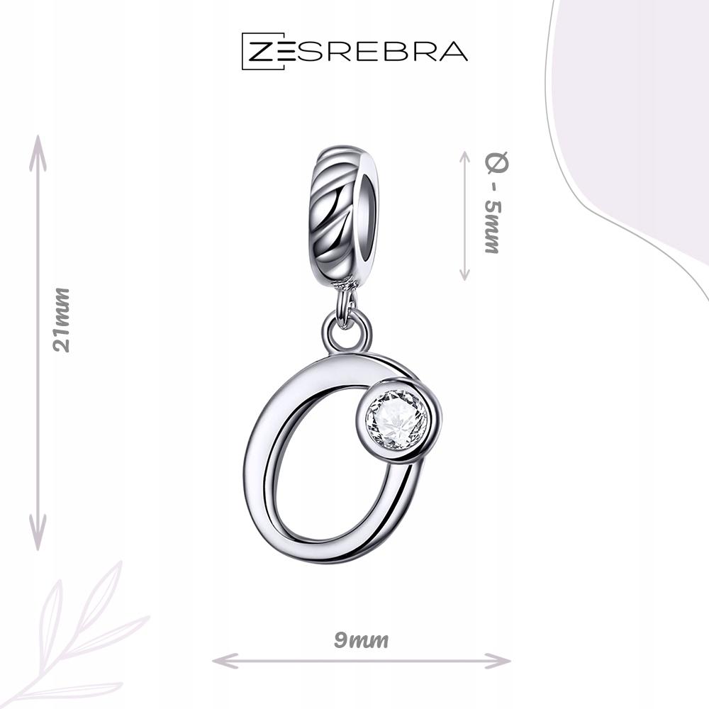 Charms Letter O Pendant Pr 925 Hanging Bead Zircons Letter