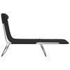 Folding Sun Lounger Set of 2 Black Textilene and Steel