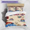 3pcs Duvet Cover Set (1*Duvet Cover + 2*Pillowcase, Without Core), Paddington Bear Print Bedding Set, Bedroom Decor, All‑Season, Birthday Gift