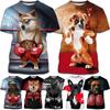 Summer Animal Boxing Dogs 3D Printed T Shirt for Men Women Fashion Streetwear Loose O-Neck Short Sleeve Oversize Tees Tops Male