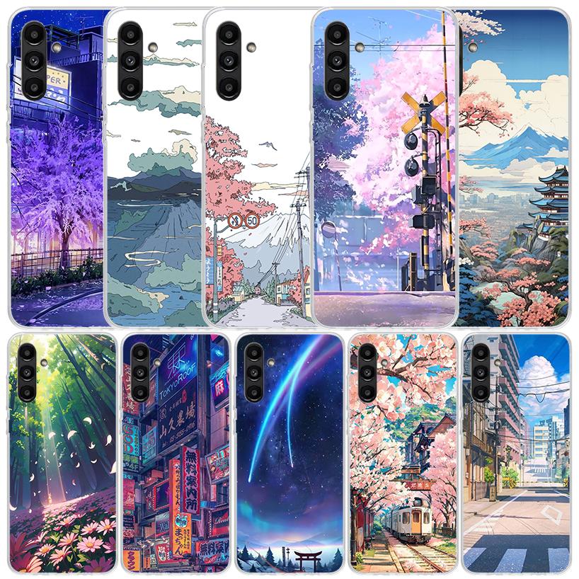 Эстетичная Аниме Пейзажная Обложка для Samsung Galaxy A17 A37 A57 A16 A26 A36 A56 A15 A14 A55 Чехол для Телефона A13 A53 A25 A35 A24 A34 A23