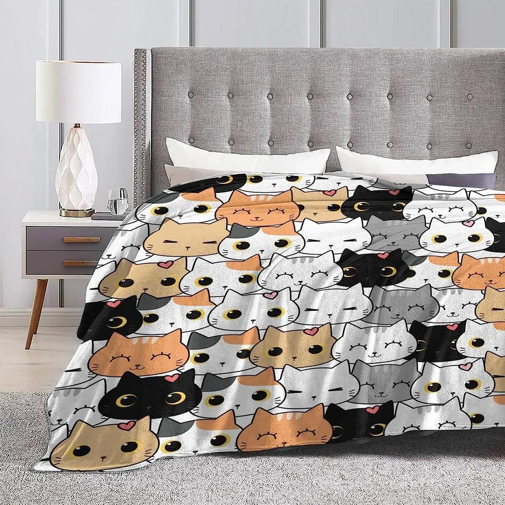 Cute Cat Blanket, Warm Blankets for Kids Adults, Cartoon Blanket for Baby Boy Girl 80\u201dx60\u201d, Soft Fleece