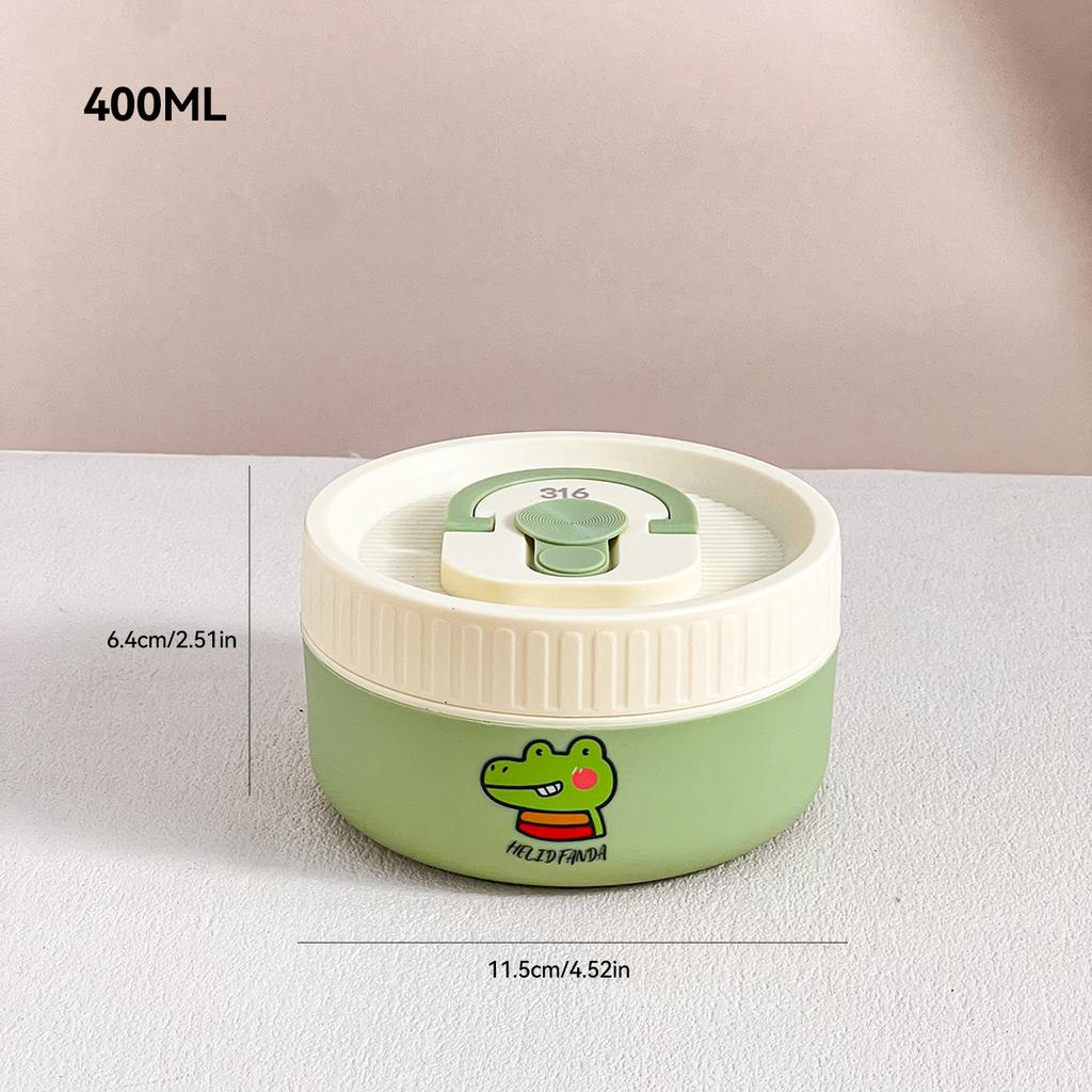 WORTHBUY Cute Thermal Bento Box Portable 304 Stainless Steel Lunch Box Heatable Sealed Leak-proof Food Container For Kids