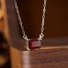 Серебряное ожерелье S925 с аметистом, цитрином, перидотом, топазом и гранатом