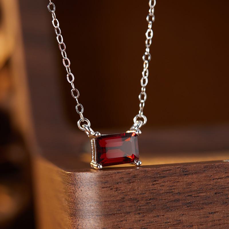 Серебряное ожерелье S925 с аметистом, цитрином, перидотом, топазом и гранатом