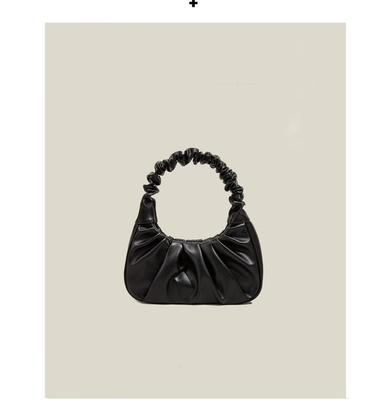 Женская ручная сумка-багет в форме рога, сложенная под мышкой, косая складка через плечо