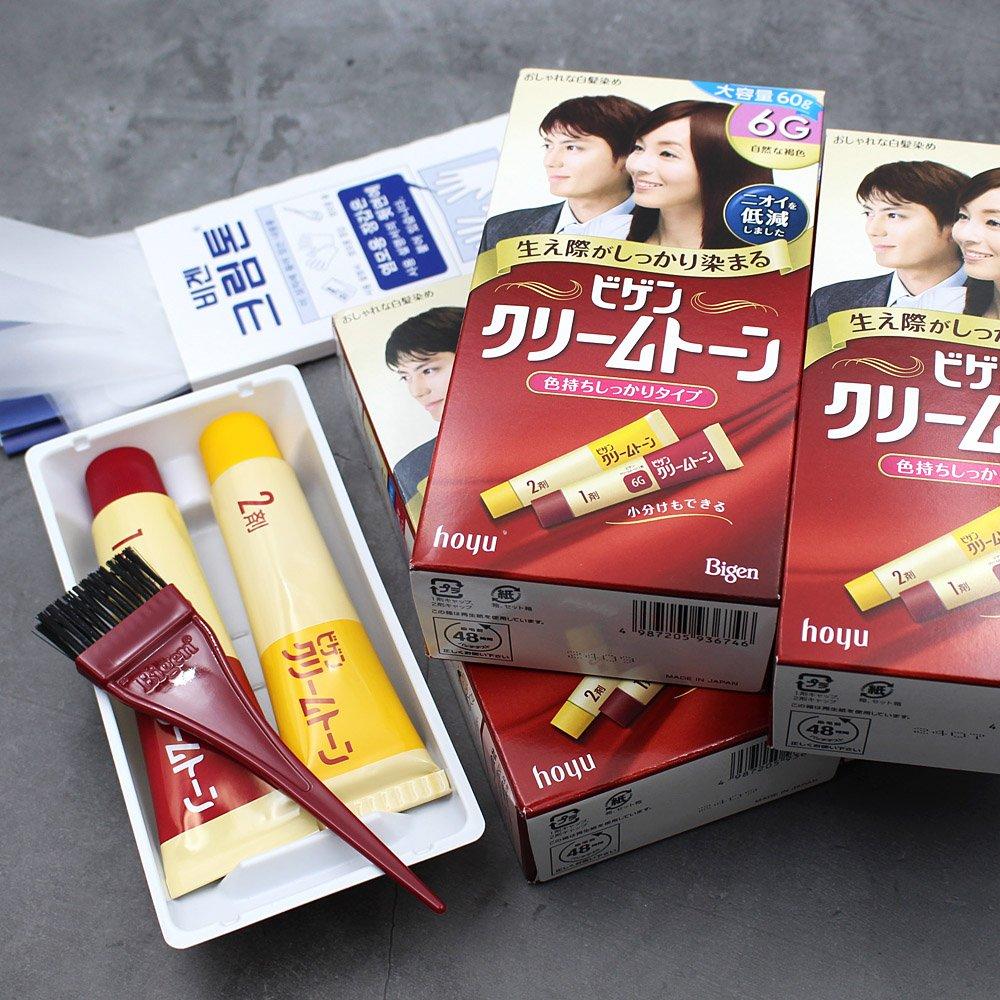 Bigen Cream Tone Hair Dye Large Capacity 60g Hair Dye Dark Brown 5G X 5