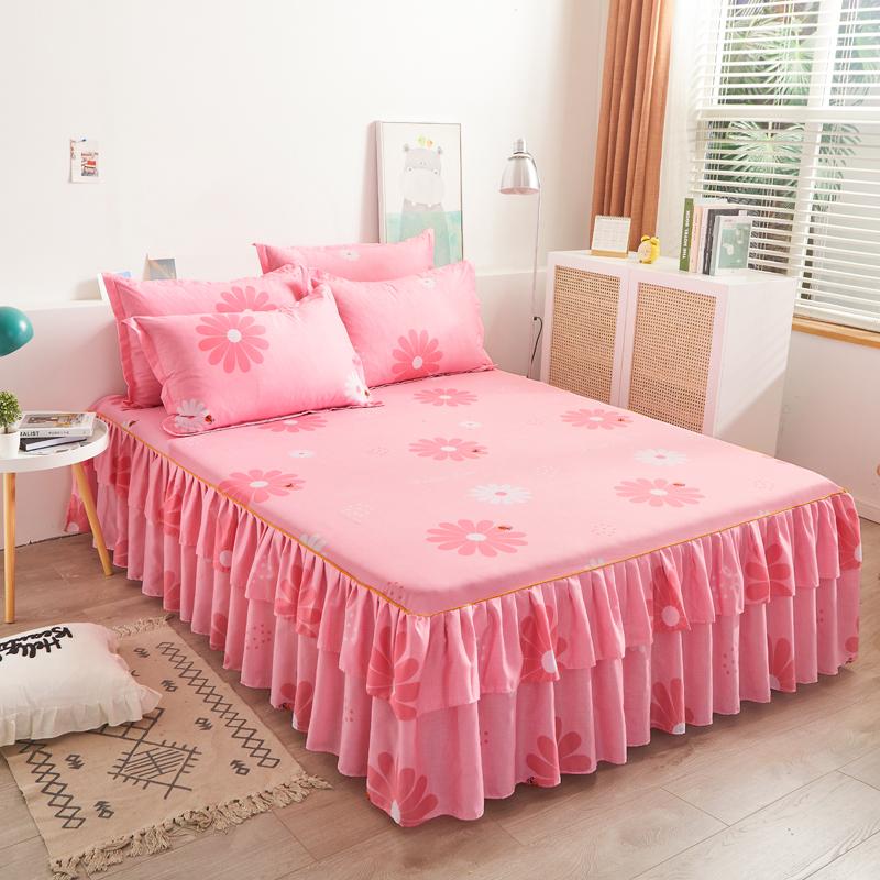 1PC Pastoral Style Bed Cover Colchas De Cama Matrimonial Double Lace Bed Skirt King Bedsheets Skirts (pillowcase Need Order)