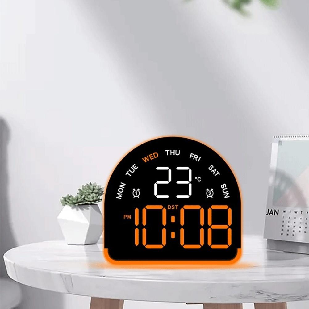 Электронные светодиодные часы с регулировкой окружающего освещения, несколькими вариантами будильника и двойным отображением температуры по Цельсию/Фаренгейту