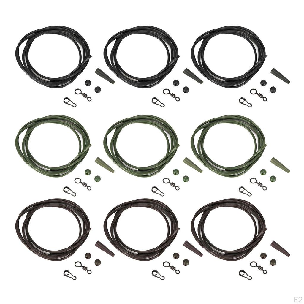Fishing Rig Tube Carp Helicopter Hair Sleeves Hose Swivel Clips Kits