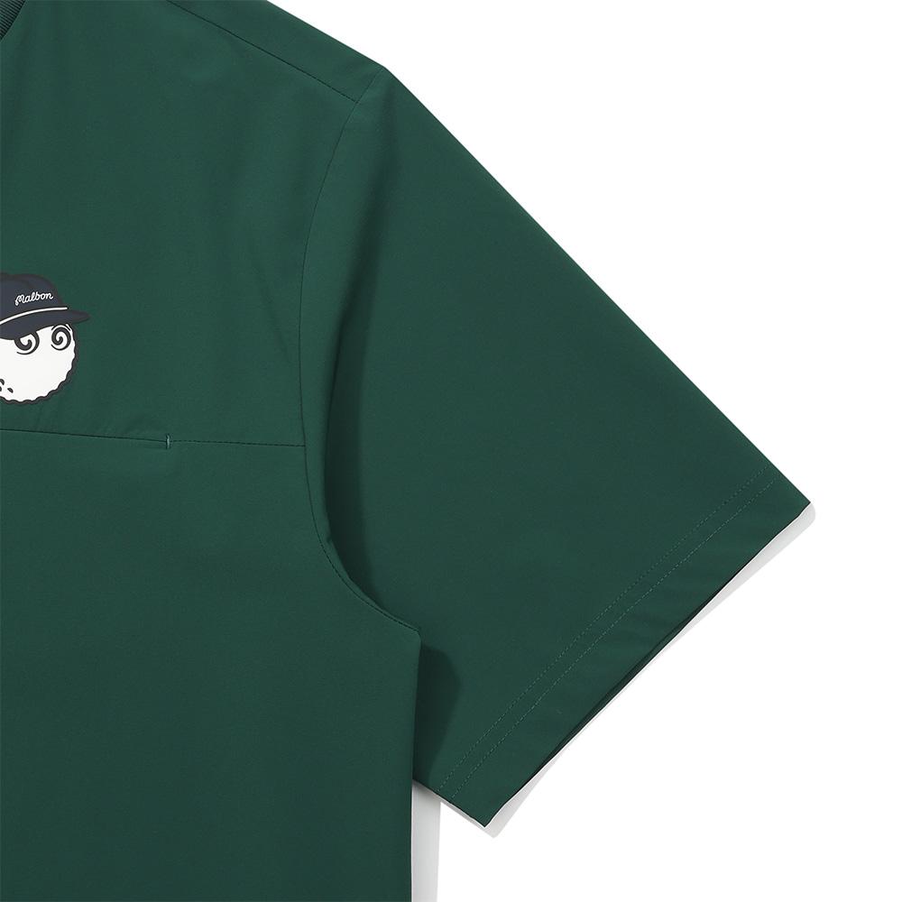MALBON GOLF Neck Tipping Point Short Sleeve Piste Green (Man)