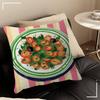 A Plate Of Food Top View Food Stitch Lucky Dragon Pillow Cover Sofa Cushion Cover Home Room Decoration Children Gift