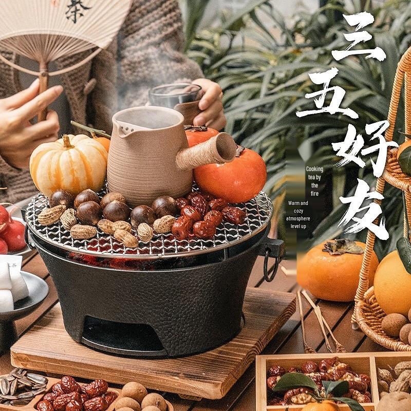 FTLY Outdoor Large Cast Iron Fire Pit Set