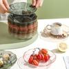 Transparent Fruit Plate Golden Edge Stackable Snacks Serving Platter Unbreakable Round Salad Dessert Dinner Plate Dining
