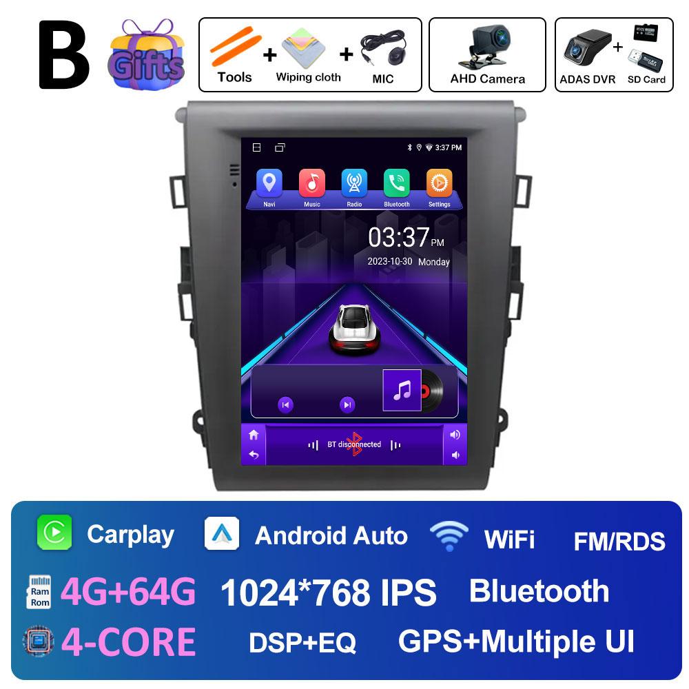 Смарт-система Android 14 для Ford Mondeo Fusion MK5 2013 2014 2015 2016 2017 2018 DSP Стерео Автомагнитола Вентилятор охлаждения Сенсорный экран