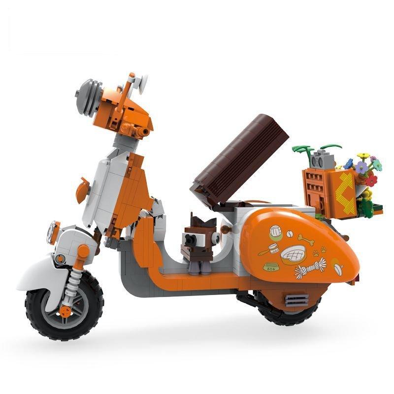 4pcs Trendy Lamb VASPE Motorcycle Building Blocks Assembly Toy for Educational Institutions Gifts Boys Girls