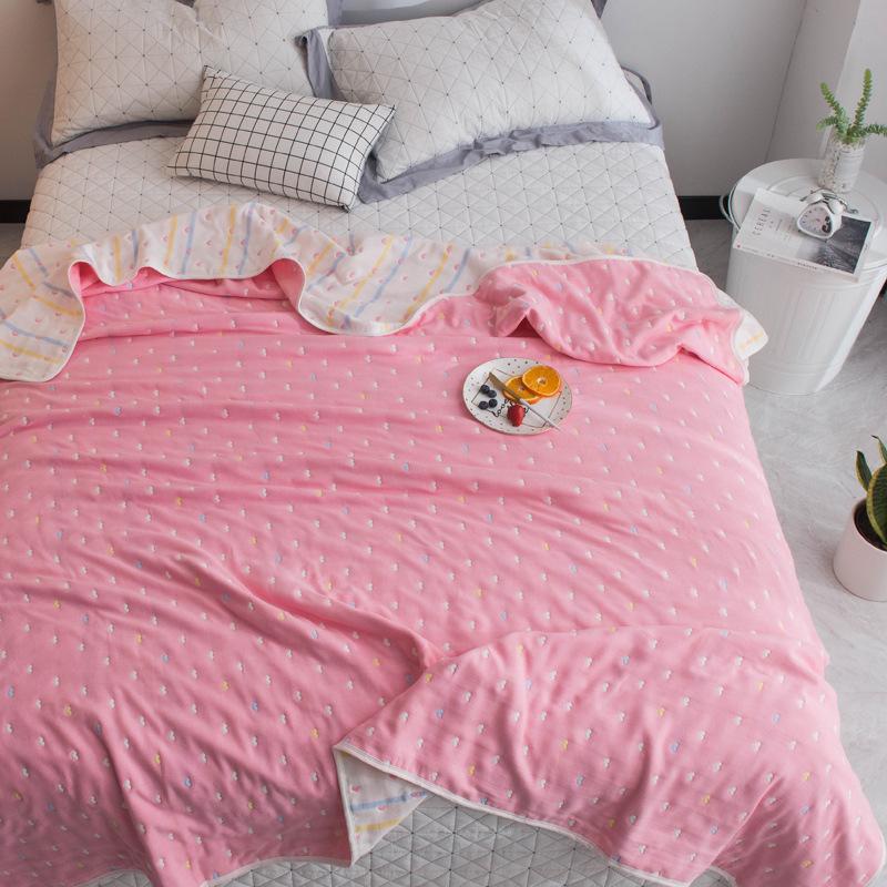 Мультяшное полностью хлопковое марлевое одеяло с 60 нитями, одинарное и двойное одеяло с кондиционером, летнее прохладное одеяло, универсальное всесезонное одеяло для обеда