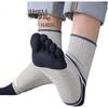 LangSha Five-Toe Socks for Men, Stylish Pure Cotton Breathable Sweat-Absorbing Sports Socks with Separate Toes, Mid-Calf Length, 5 Pairs