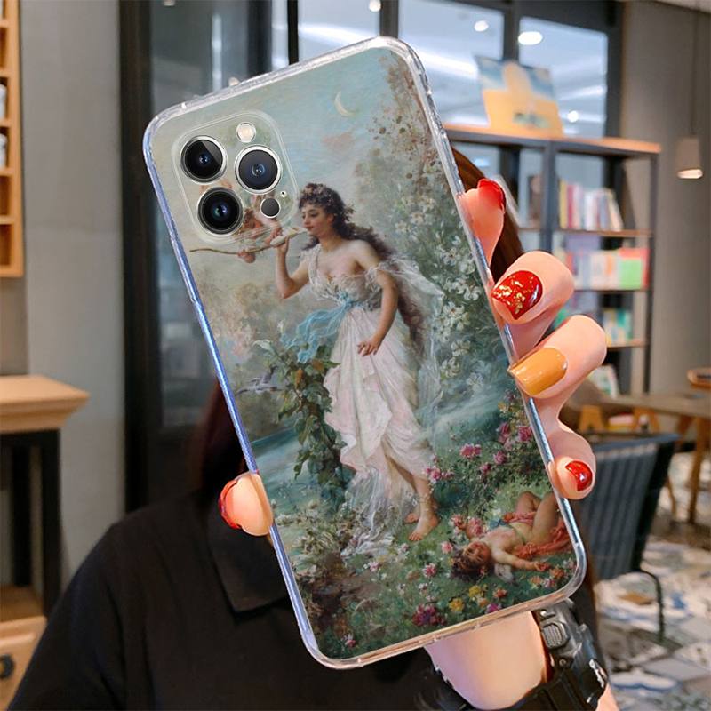 Чехол для телефона с рисунком в стиле живописи эпохи Возрождения для iPhone 14 13 12 Mini 11 Pro XS Max X XR SE 6 7 8 Plus Мягкий силиконовый чехол