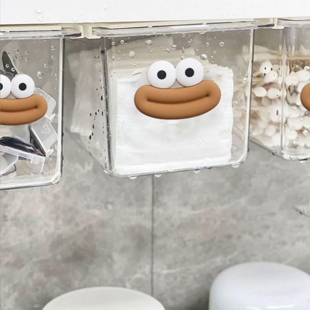 Pull-Out Bathroom Storage Box Transparent Makeup Cotton Organizer Washstand Storage