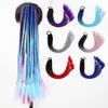 Wig Synthetic Colored Braided Ponytail Hair Extension with Elastic Rubber Band Anti-slip