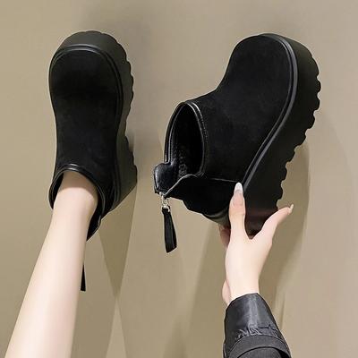 8 см замшевые женские зимние ботильоны на платформе дизайнерские туфли на высоком каблуке с пряжкой трендовые модные новые зимние гладиаторские ботинки женские