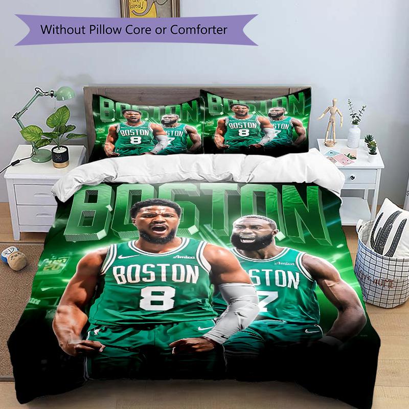 Boston Celtics Team Spirit Print 3Pcs Bedding Setduvet Cover With 2 Bedropillowcase Home Birthday Gift