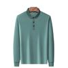 Spring and Autumn New Style Pique Cotton Long Sleeve POLO Shirt Men's Fashion Casual Lapel Bottoming Shirt Top Men's Pullover