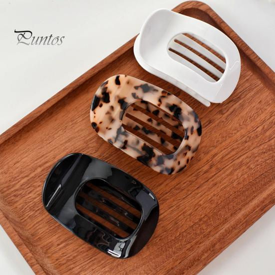 Women Hair Claw Flat Round Shape Strong Grip Bendable Teeth Curved Design Hair Clip Back Head Large Clip Hair Accessory