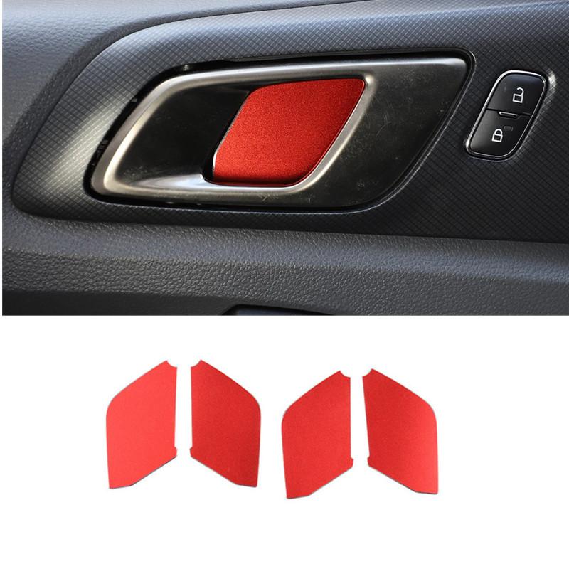 4 Pcs/Set Aluminum Alloy Car Inner Door Bowl Protector Covers Stickers Fit For Ford Ranger 2015- Auto Interior