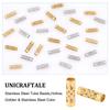 50Pcs 2 Style 304 Stainless Steel Tube Beads, Hollow, Golden & Stainless Steel Color, 12x4mm, Hole: 3mm