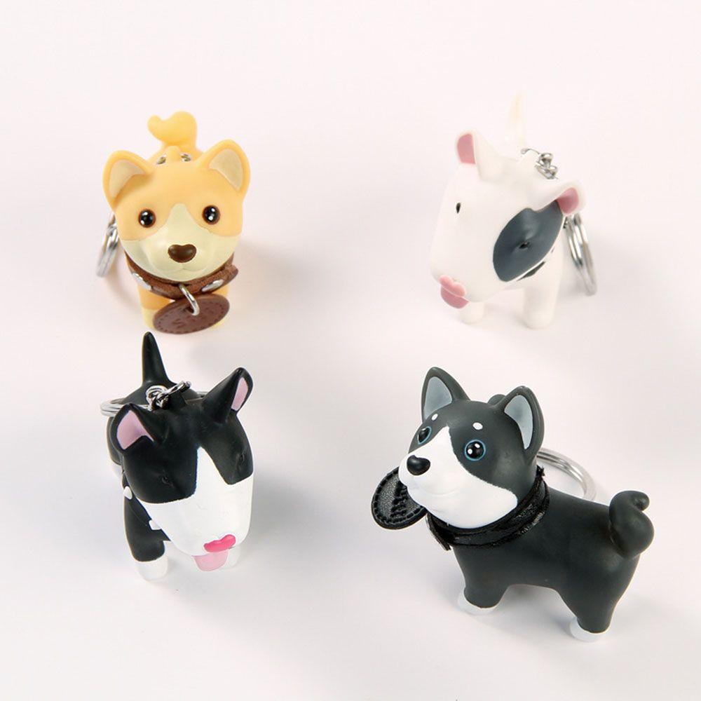 Trinkets Anime Bull Holder Figure PVC Excellent Key Ring Hand-painted Dog Keychain for Car Accessories