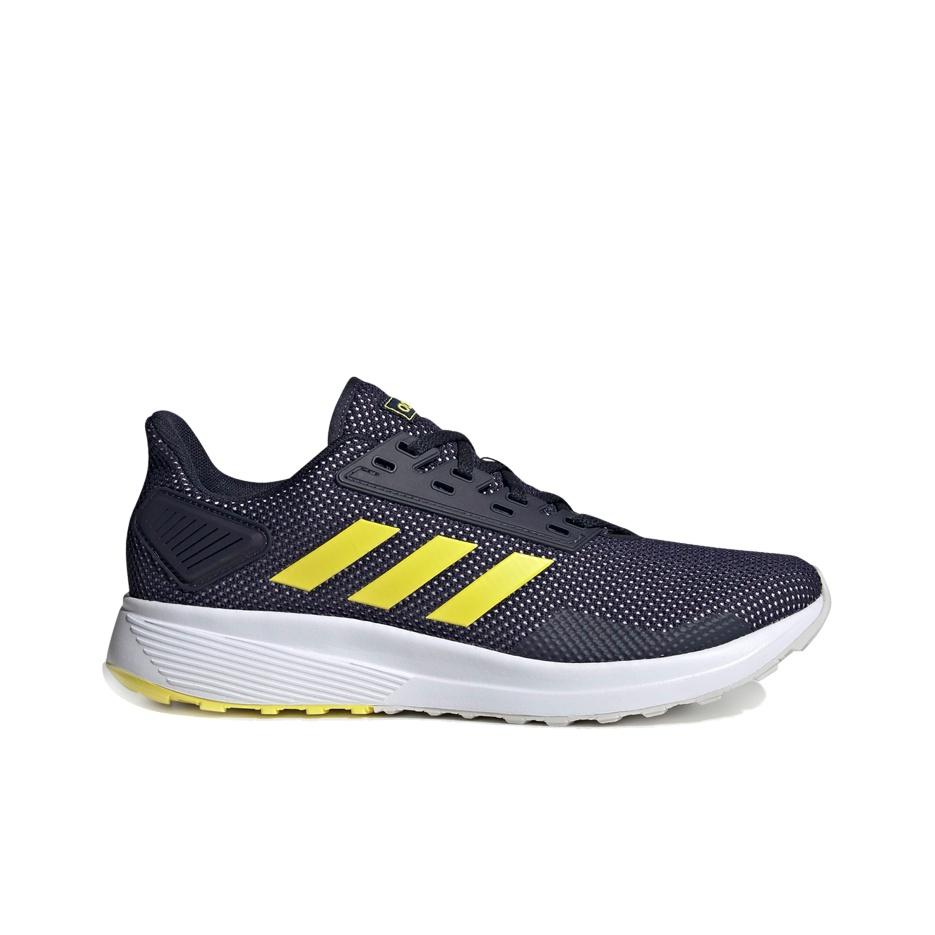 adidas Duramo 9 Удобная амортизация Низкие Повседневные Кроссовки для бега Мужские Кроссовки Темно-синий Желтый EG3007