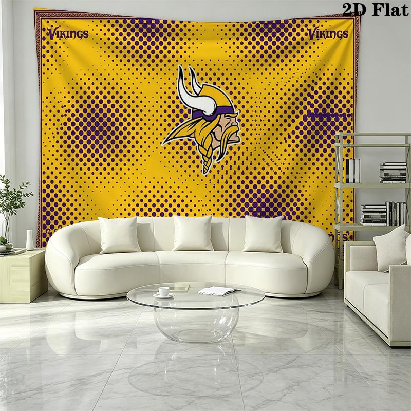 Minnesota Vikings Wall Tapestry Aesthetic Wall Hanging Printed Fabric Blanket Decorative Tapestries for Bedroom Living Room Home Decor
