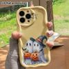 Чехол для телефона: 2D плоский, подходит для iPhone 12 Pro, 13, 14, 15, 16, 17, 18, защитный чехол, украшение для телефона, пара маленьких призраков, отлично подходит для Хэллоуина и C