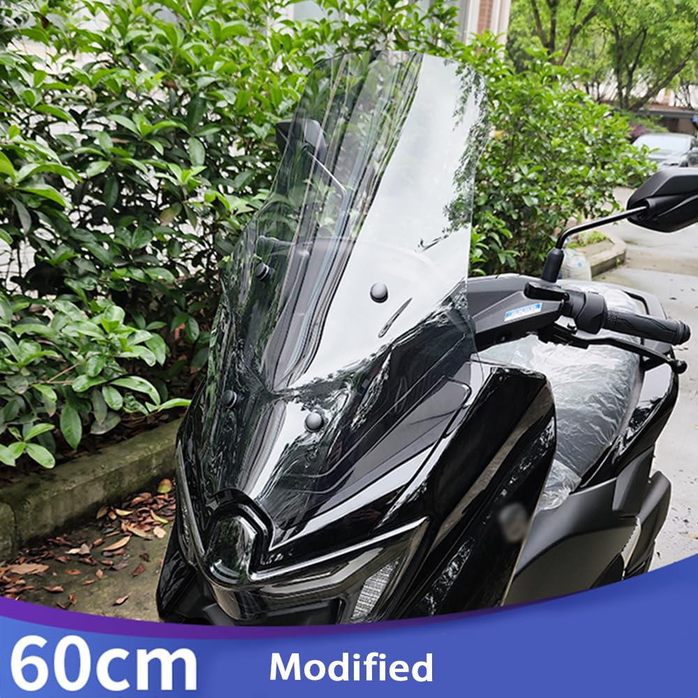 ДЛЯ 2025 NMAX155 Nmax 155 Улучшенное Высокое Ветровое Стекло NMAX Аксессуар для Ветрового Стекла (23,6 дюйма (60 см) + Модифицированный + Прозрачный