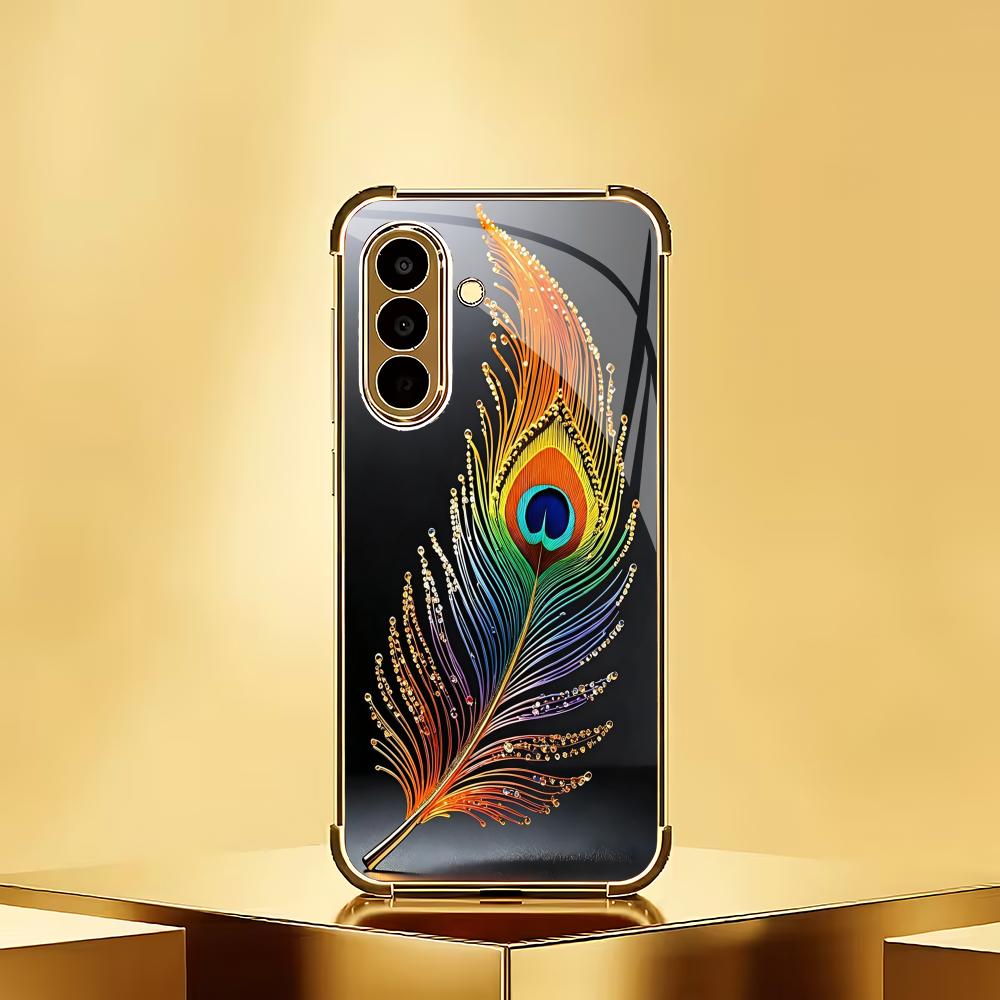 Стекло с покрытием в виде пера павлина для телефона, подходит для Samsung Galaxy S26 S25 S24 S23 S22 S20 FE/Ultra/Plus, противоударный