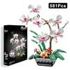 Creative Butterfly Orchid Phalaenopsis Potted Model Building Blocks 10311 MOC Flowers Plants Bonsai Bricks Toys Valentine's Gift