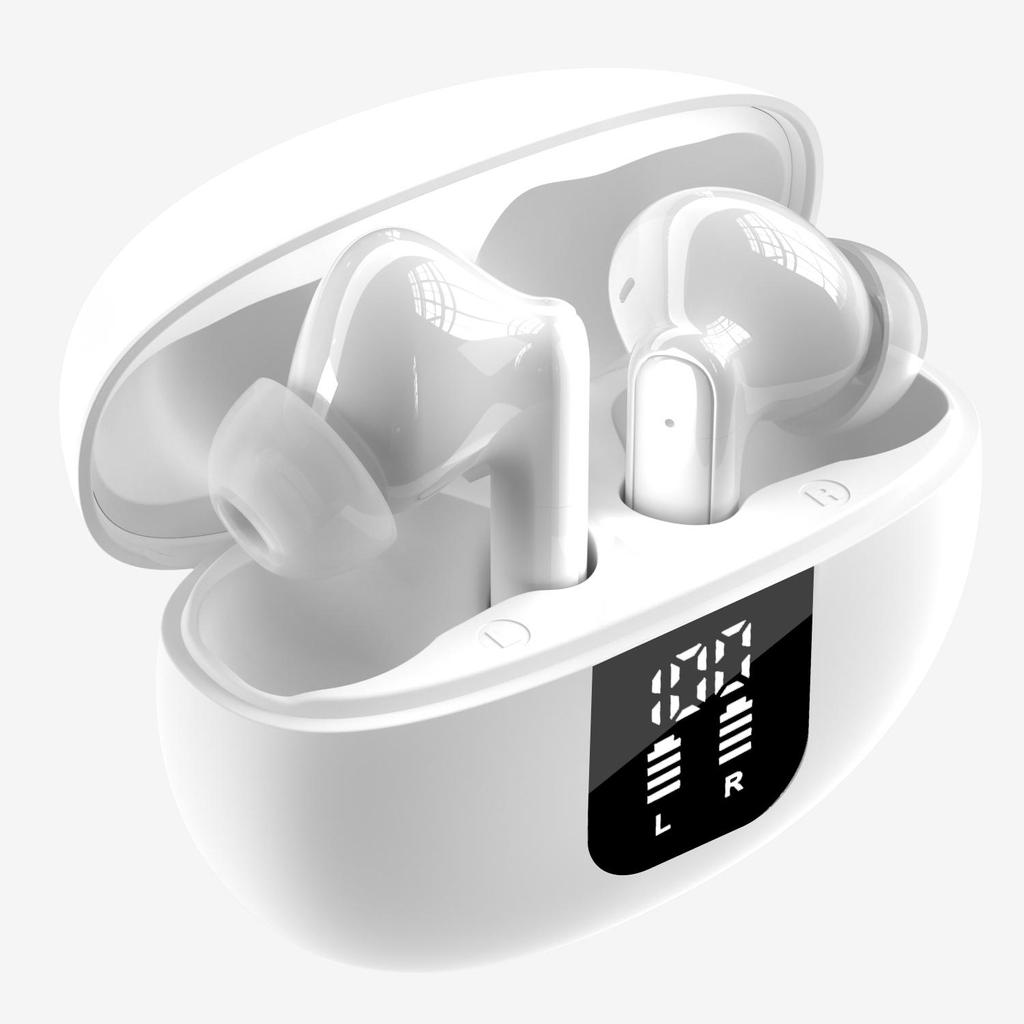 Беспроводные наушники 2024 года, спортивные стереонаушники HiFi с микрофоном с шумоподавлением, время воспроизведения 90 часов, Bluetooth 5.4 со светодиодным индикатором питания для Android iOS