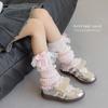 Lace Mid Calf Stacking Socks Y2K Girl Leg Cover New Girls Lolita Lace Sock Cover  Girls