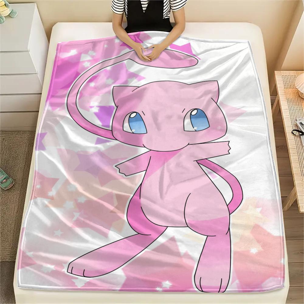Mew Pokemon Theme Blanket, Cozy Throw for Living Room, Ideal Gift for Pokemon Collectors.chl