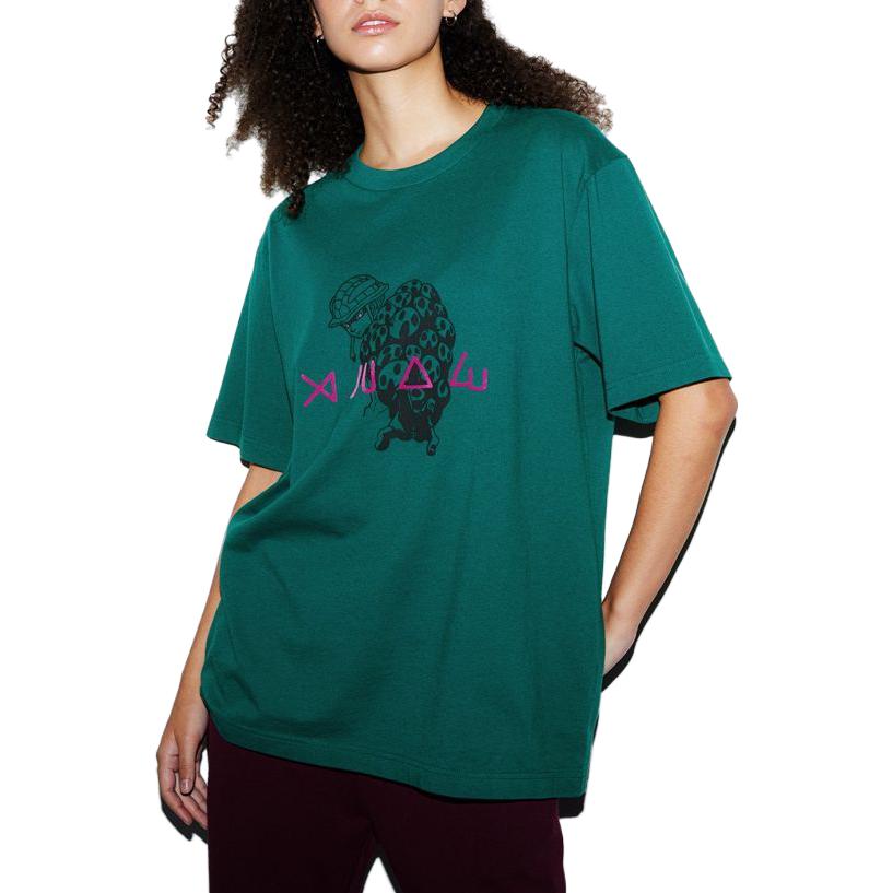 Uniqlo Мужская и женская футболка с принтом из мультфильма/аниме X Hunter, с круглым вырезом, с короткими рукавами, светло-зеленая 470969-53