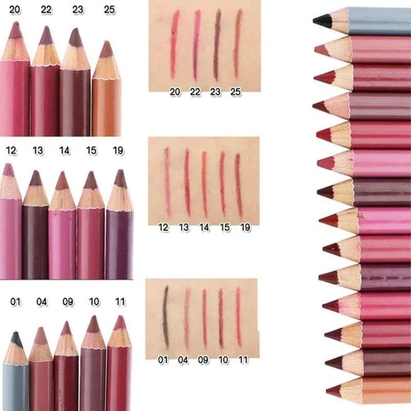 39Color Wood Lip Liner Водостойкий женский очаровательный карандаш для губ Макияж женский стойкий косметический инструмент Мягкий карандаш
