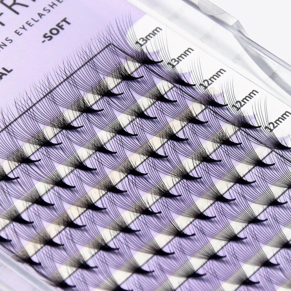 ANNAFRIS 10D 12D 14D 16D 20D Готовые веерные наращивания ресниц Тонкие заостренные корни с русскими объемными ресницами Мягкие натуральные накладные ресницы
