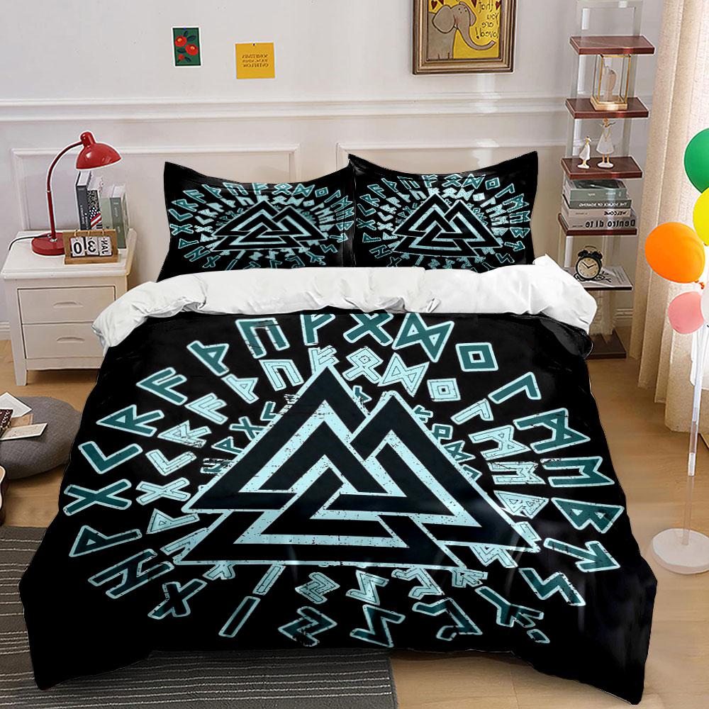 Interlocking triangles and runes. Bedding sets Duvet cover sets Duvet covers Pillowcases(1*Duvet Cover 2*Pillowcases without duvet insert)