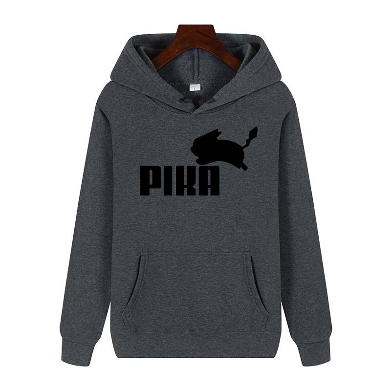 Women Hoodies Japanese Anime Pika  Harajuku Pullover Black White Sweatshirt Spring Autumn Women Casual Streetwear Hoody