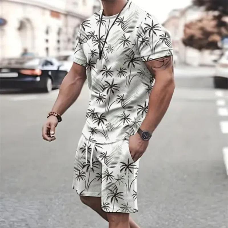 Летний мужской комплект с коротким рукавом в морском стиле с принтом якоря, комплект с короткими рукавами и шортами, мужская футболка с круглым вырезом