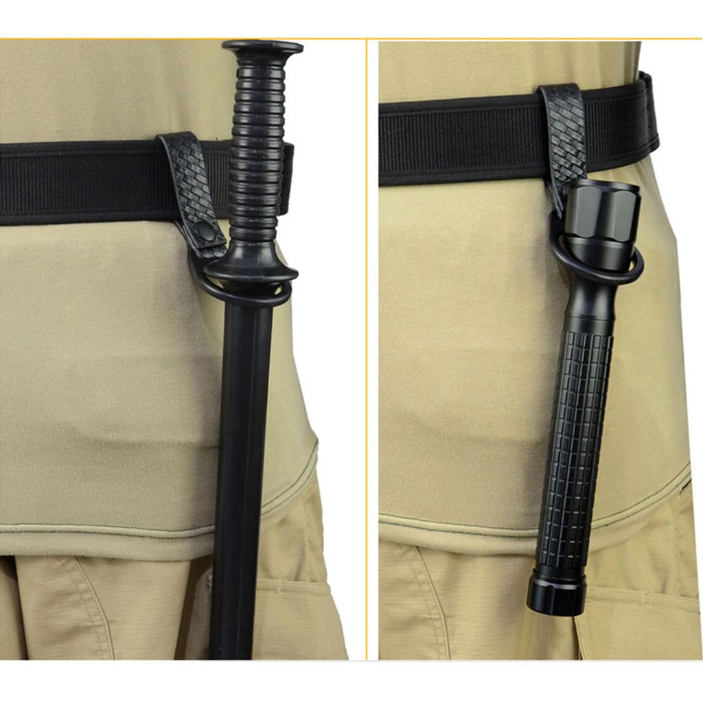 Night Stick Ring Holder Slide-On Duty Belt Ring Holder For C/D Cell Flashlight Black Ring Durable for Hunting