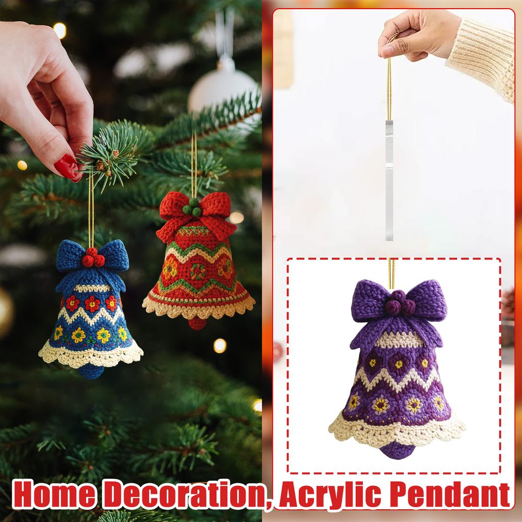 2D Christmas Bell Pendant, Christmas Tree Pendant, Home Decoration, Acrylic Pendant