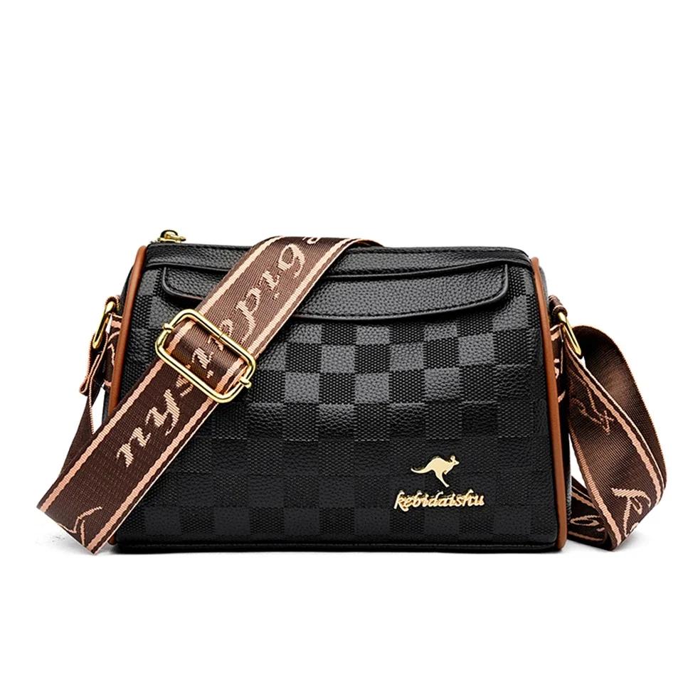 Стандартная сумка через плечо с крокодиловым узором и регулируемым ремнем для женщин, элегантная черная и коричневая сумка через плечо